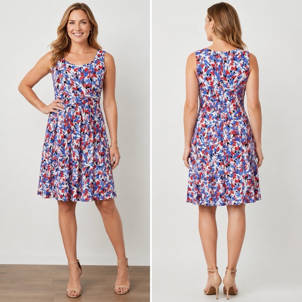 Lauren Ralph Lauren Floral Fit & Flatre Sleeveless Dress ~ Women's 8